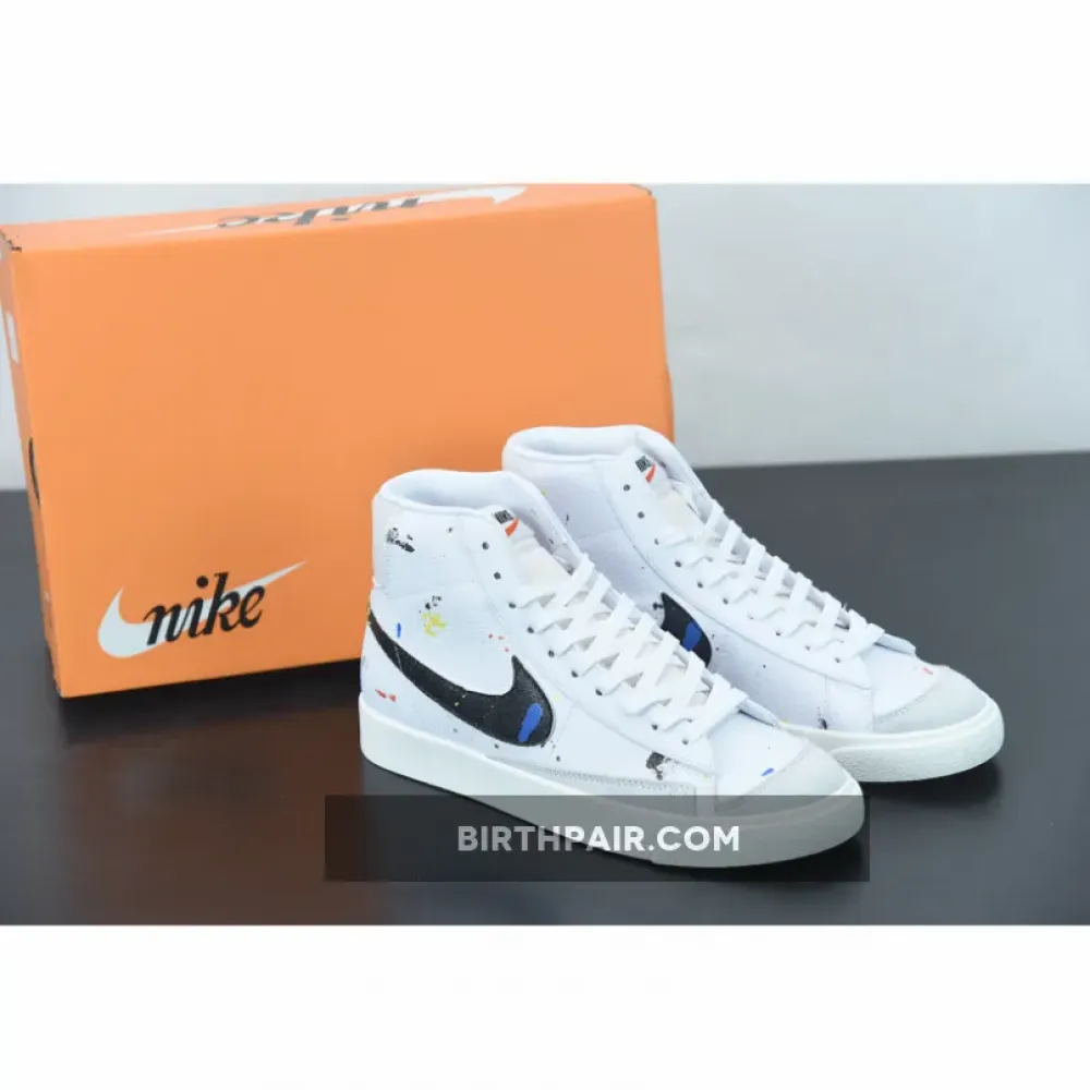 Nike Blazer Mid ’77 “Paint Splatter” White/Black  DC7331-100