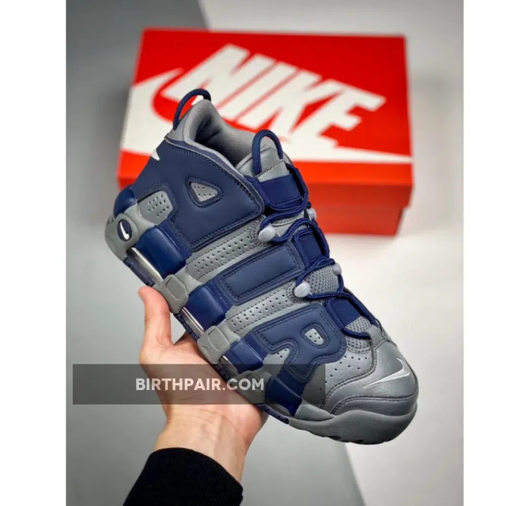 Nike Air More Uptempo ” Hoyas ” Cool Grey/White-Midnight Navy VS-54ZGTKA
