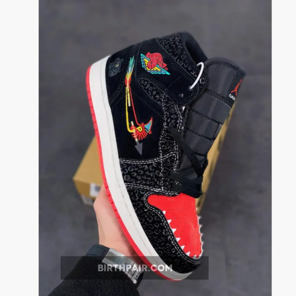 Air Jordan 1 Mid ” Siempre Familia” Black/Sail-Roma Green-Chile Red VS-VS0RB91