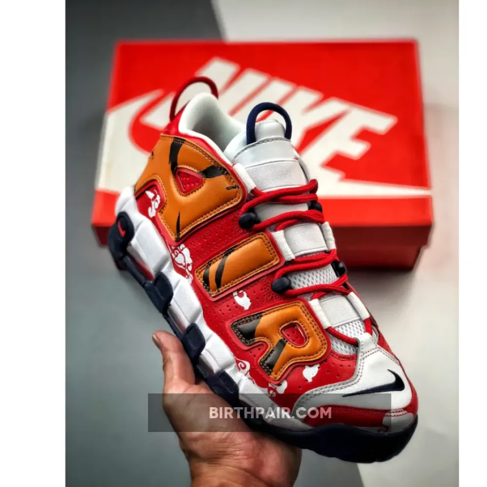 Custom Nike Air More Uptempo White Red Yellow VS-DU7SEA9