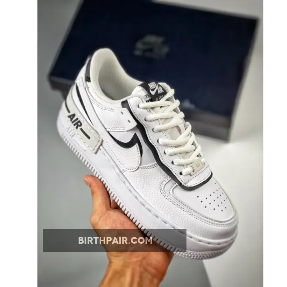 Custom Nike Air Force 1 Shadow White Black VS-4K15ACP