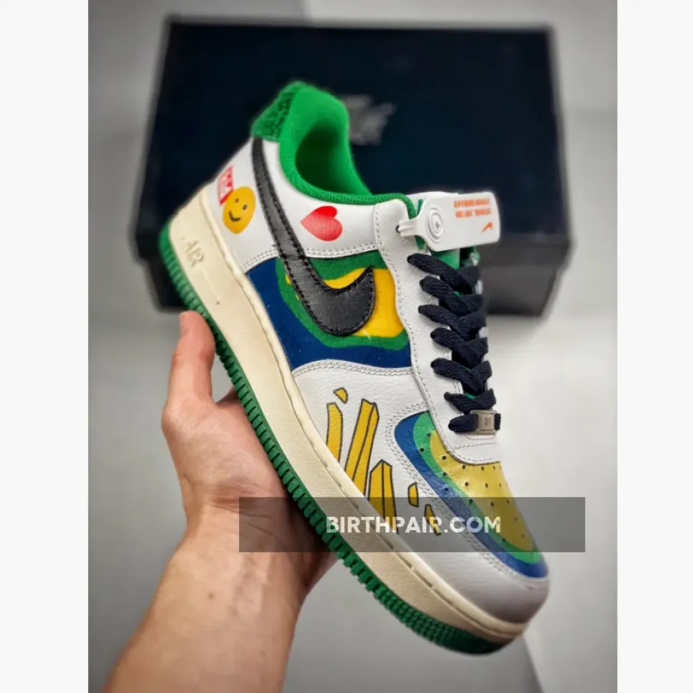 Custom Nike Air Force 1 Custom White Green Yellow VS-6ZUE1OJ