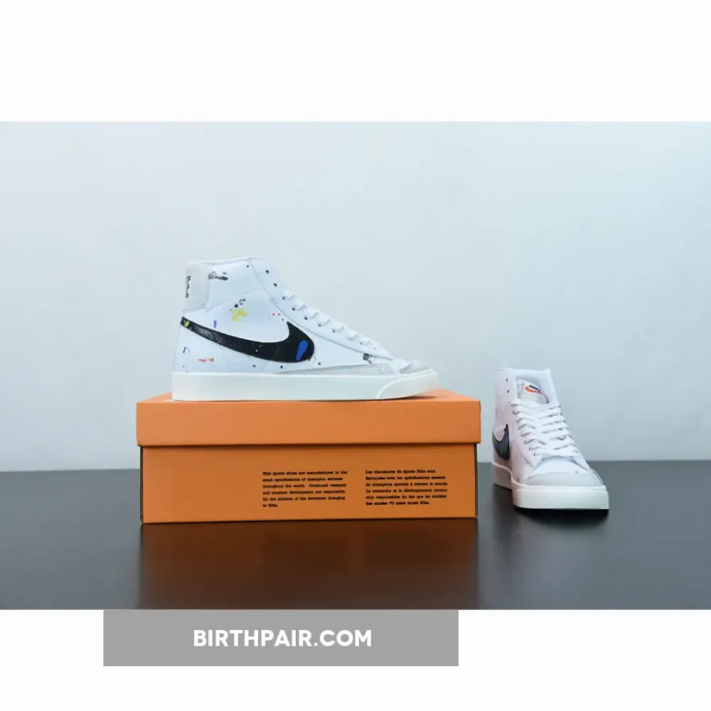 Nike Blazer Mid ’77 “Paint Splatter” White/Black  DC7331-100
