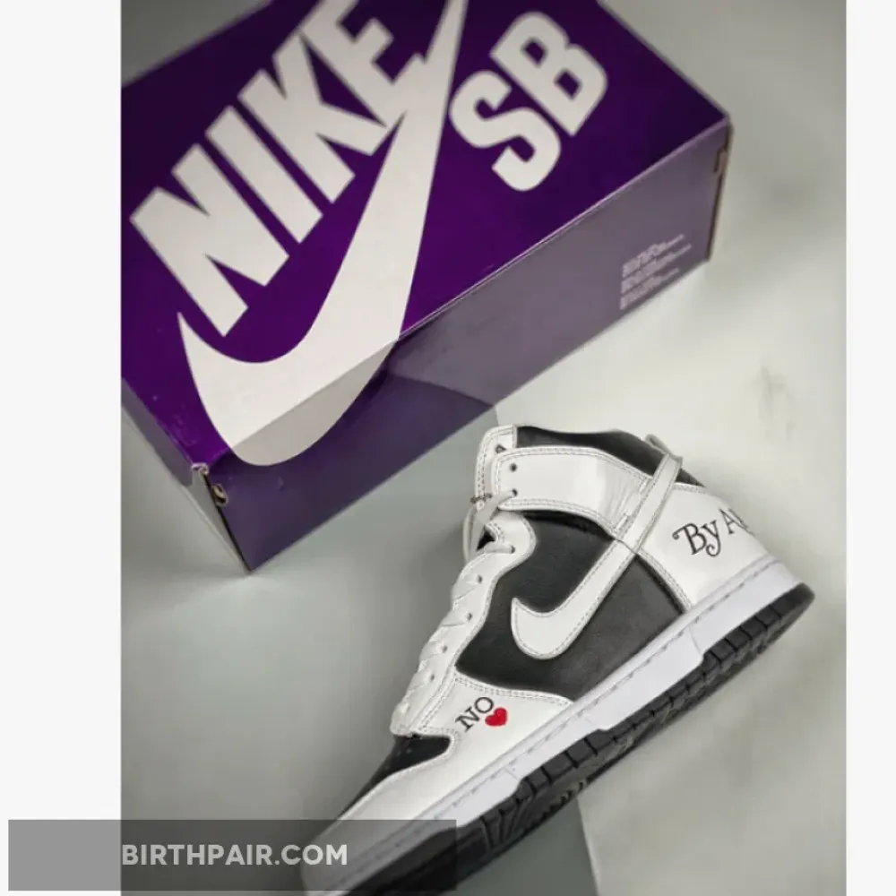 Supreme x Nike SB Dunk High ” By Any Means” Black/White-Varsity Red VS-CTUCTHC