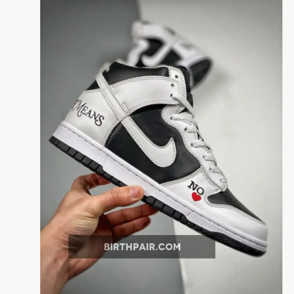 Supreme x Nike SB Dunk High ” By Any Means” Black/White-Varsity Red VS-CTUCTHC