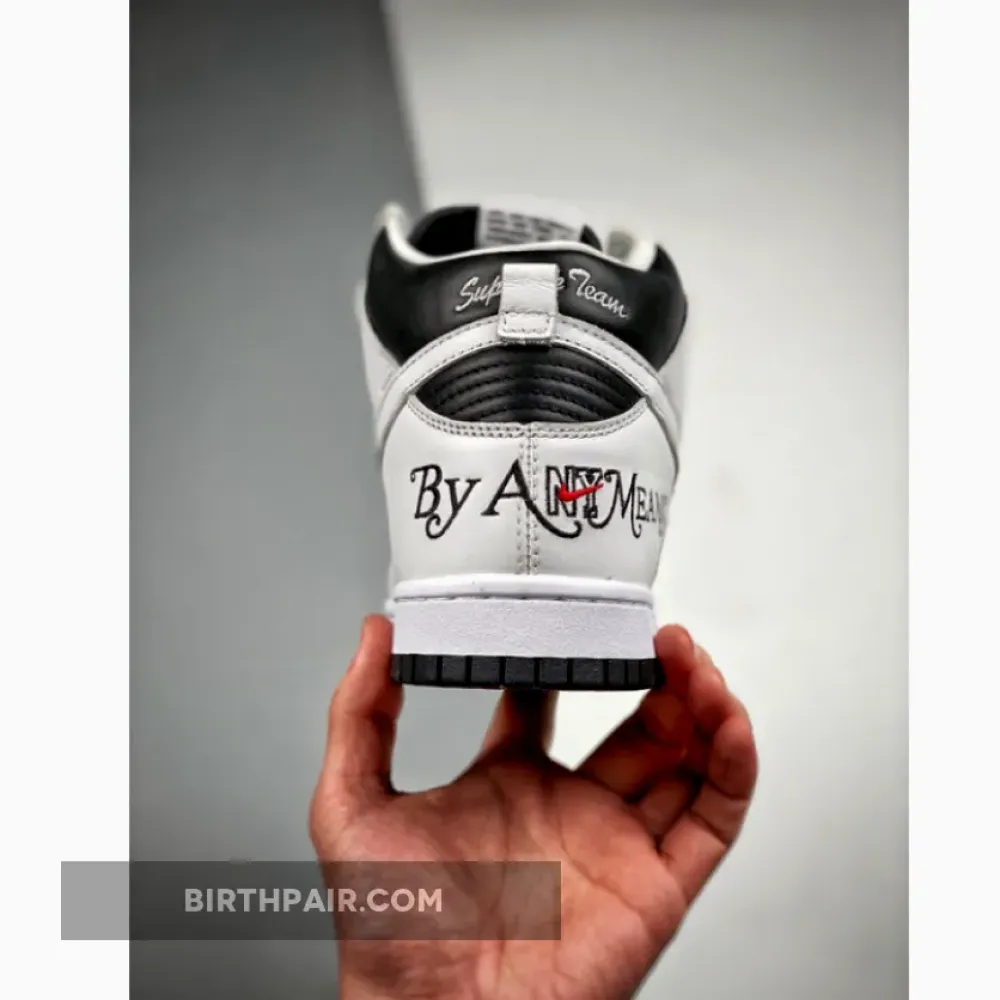 Supreme x Nike SB Dunk High ” By Any Means” Black/White-Varsity Red VS-CTUCTHC