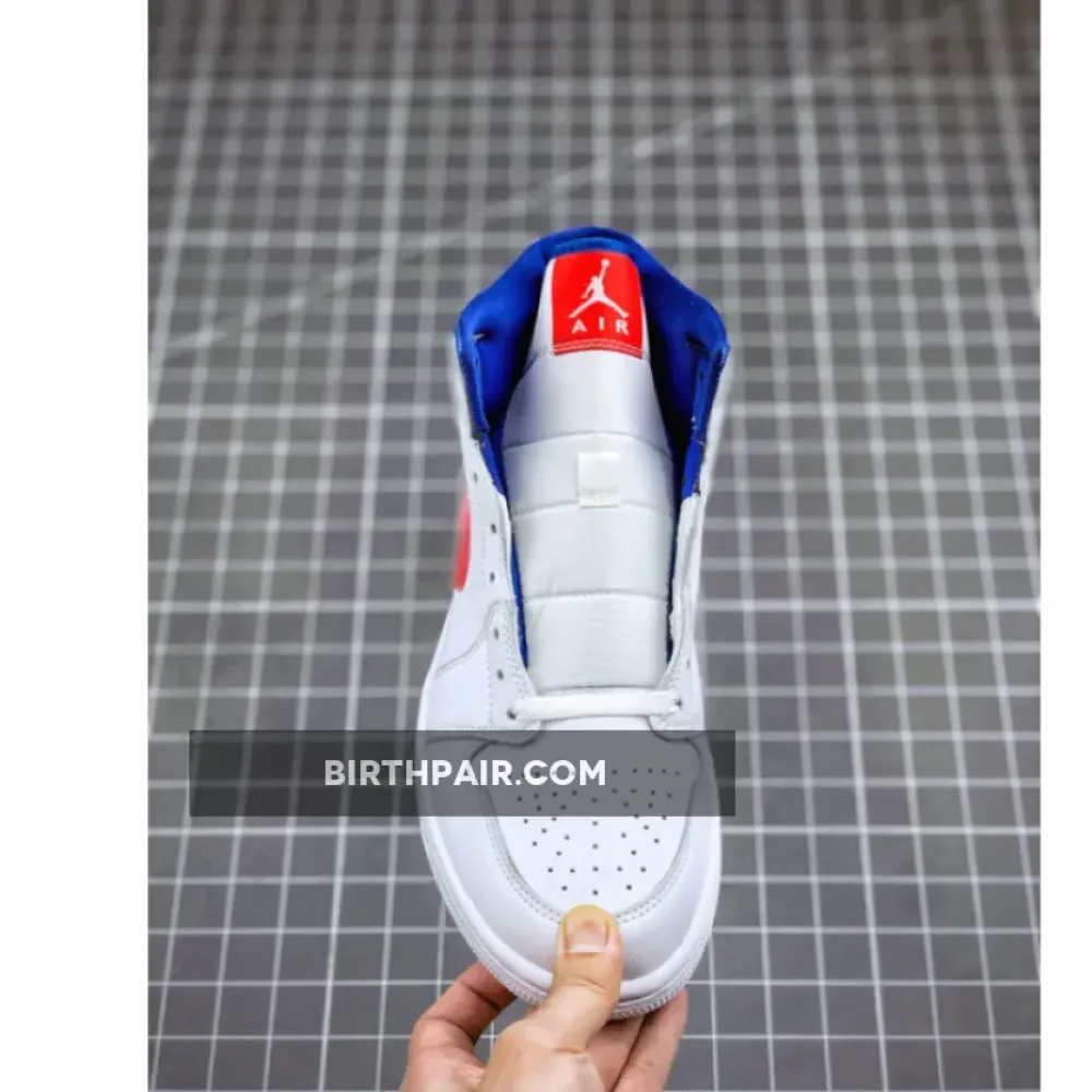 Air Jordan 1 Mid White/University Red-Game Royal VS-MD21KW8