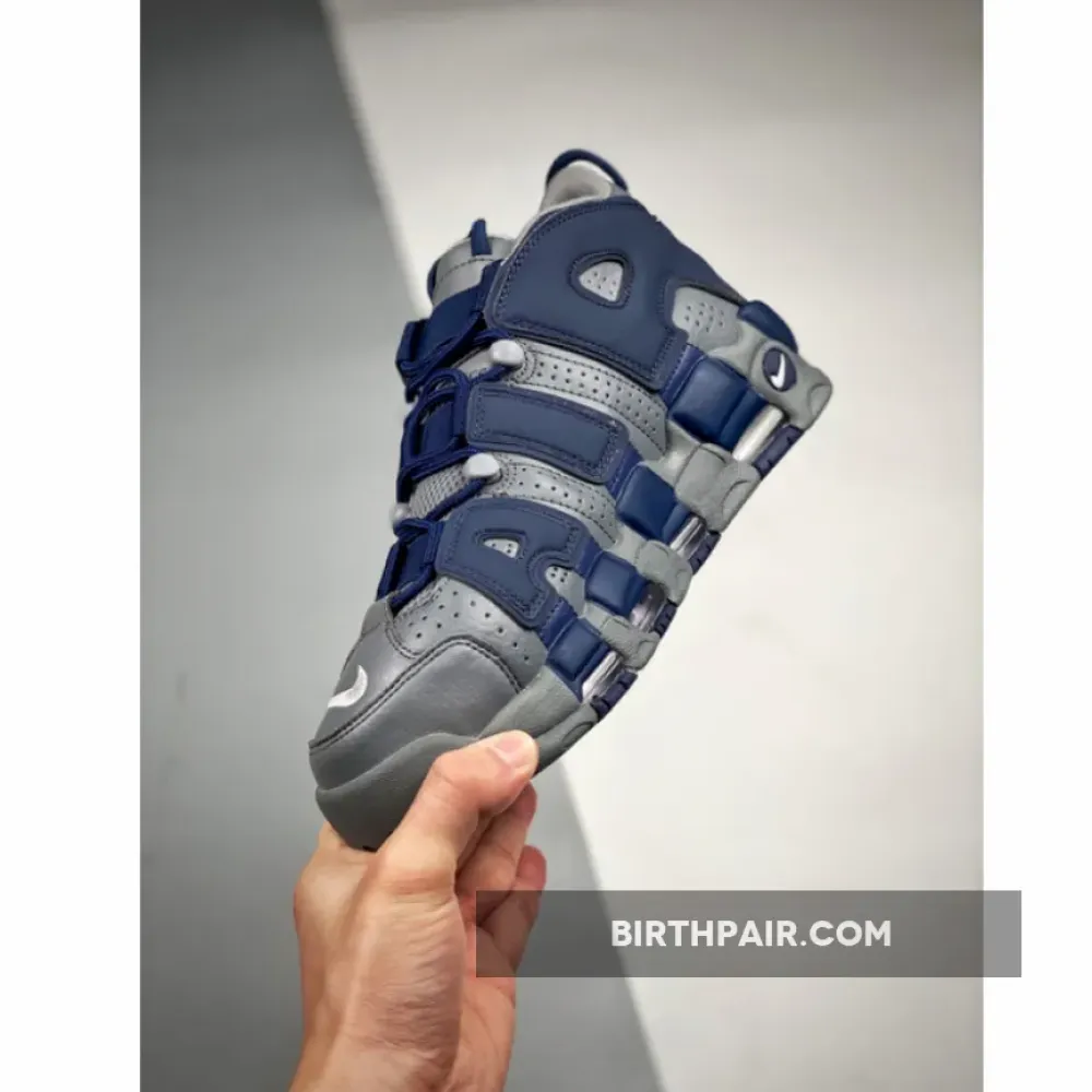 Nike Air More Uptempo ” Hoyas ” Cool Grey/White-Midnight Navy VS-54ZGTKA