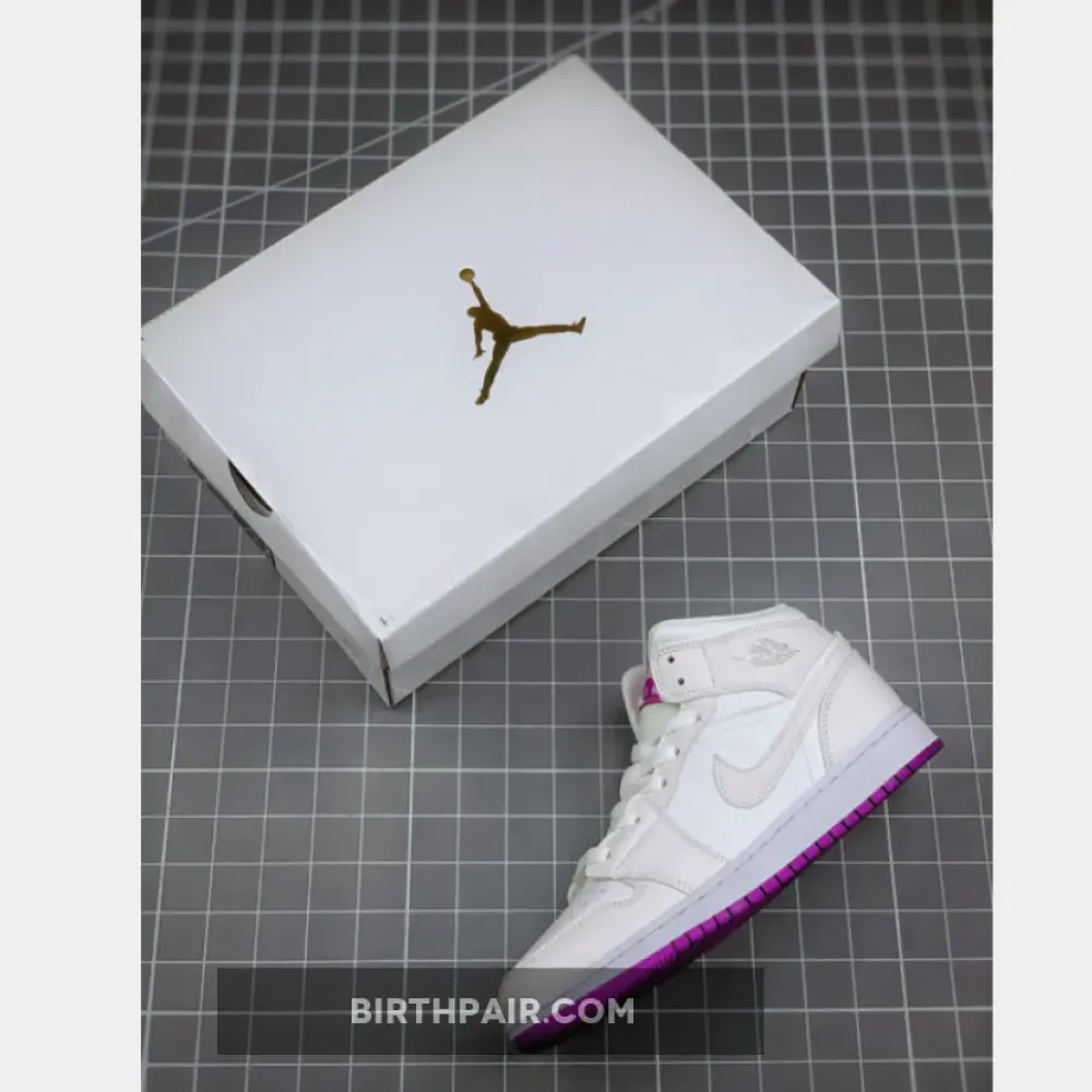 Air Jordan 1 Mid White/Fuchsia Blast 555112-100 VS-RVGFZ74