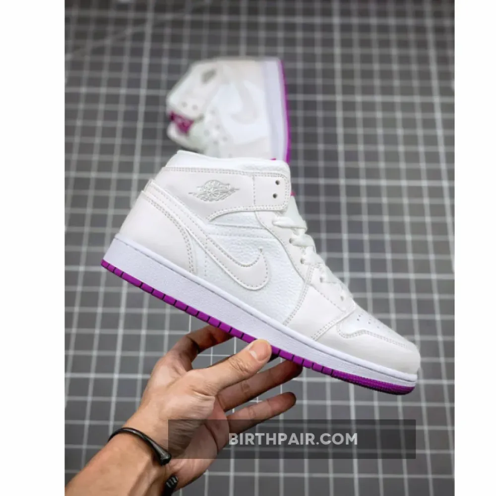Air Jordan 1 Mid White/Fuchsia Blast 555112-100 VS-RVGFZ74
