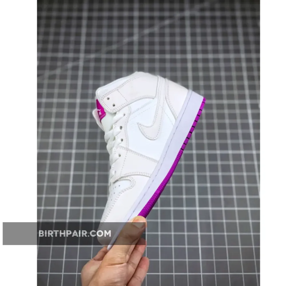 Air Jordan 1 Mid White/Fuchsia Blast 555112-100 VS-RVGFZ74