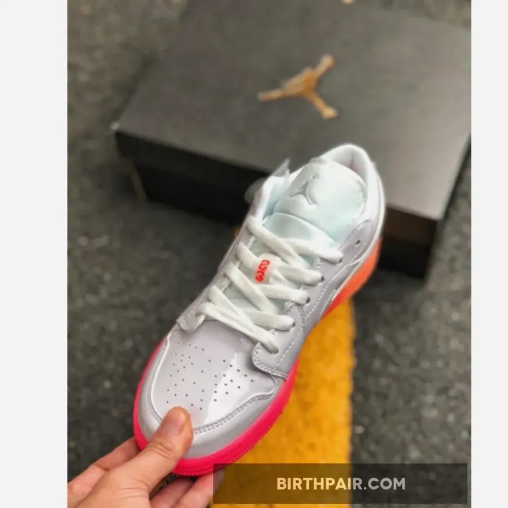 Air Jordan 1 Low GS White/Bright Crimson-Bright Mango-White VS-1OSZCPI