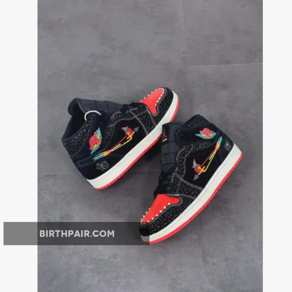 Air Jordan 1 Mid ” Siempre Familia” Black/Sail-Roma Green-Chile Red VS-VS0RB91