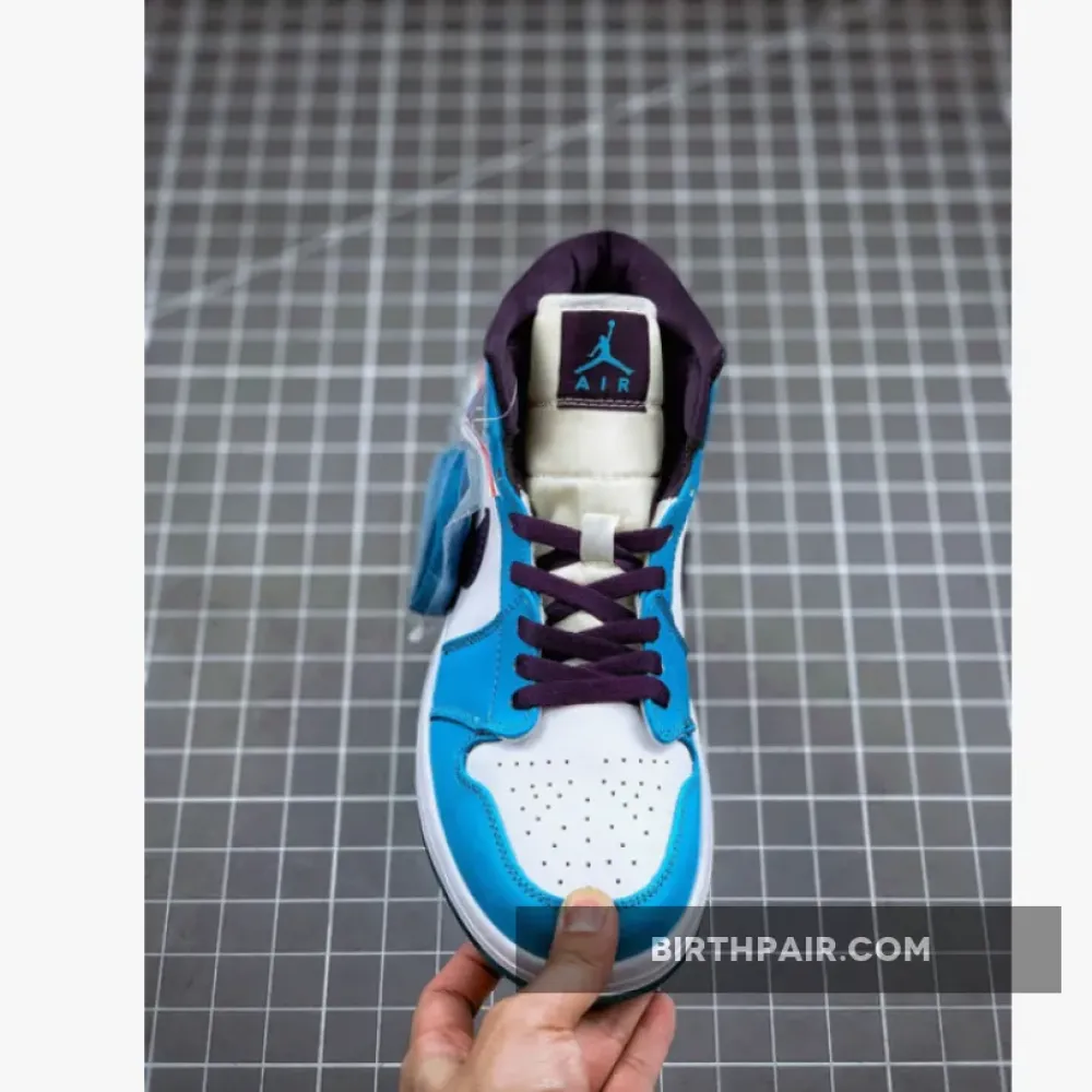 Air Jordan 1 Mid ‘Hornets’ Blue Lagoon/Grand Purple/White VS-KX9SLET