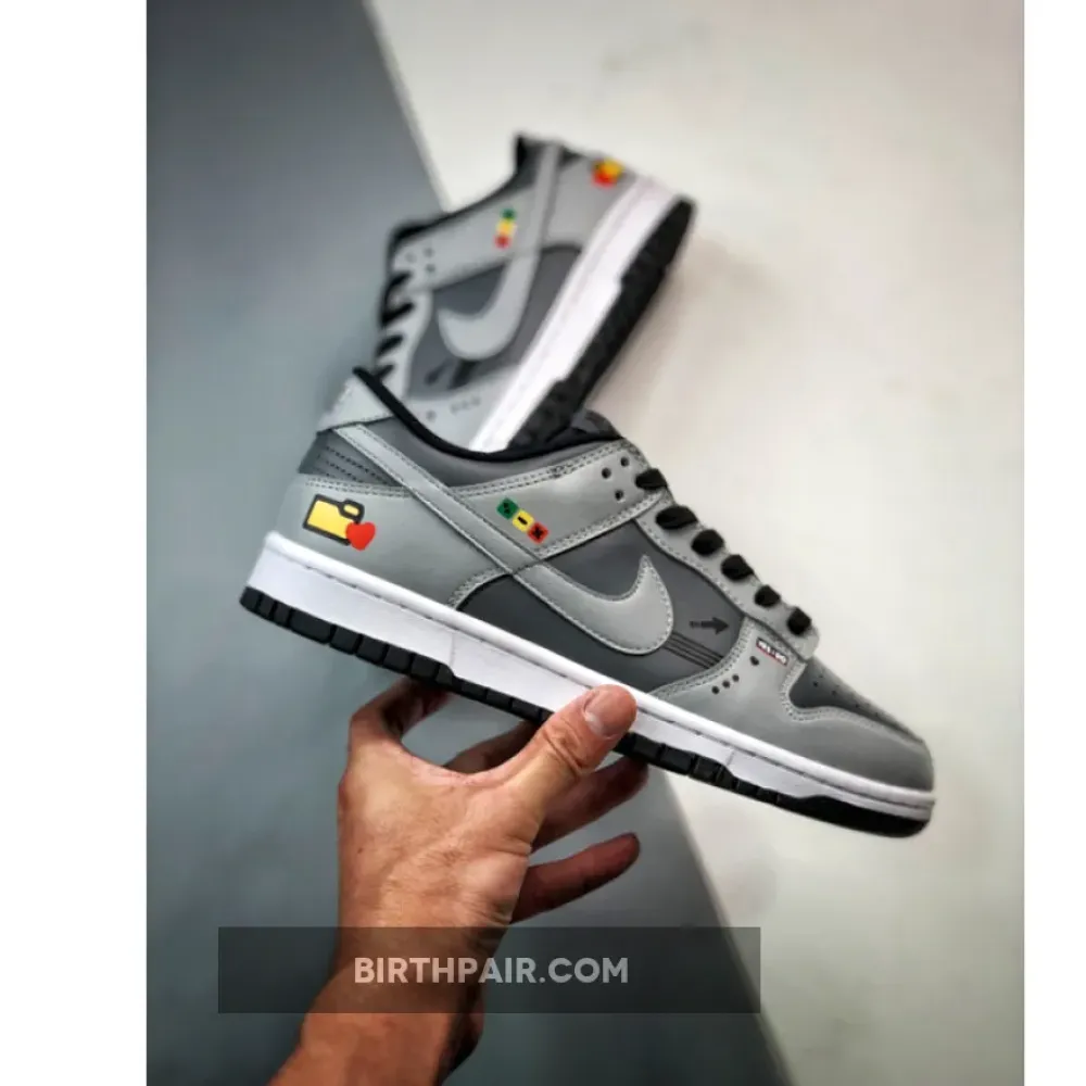 Custom Nike Dunk Low Drak Grey Black VS-5Q8HZXV