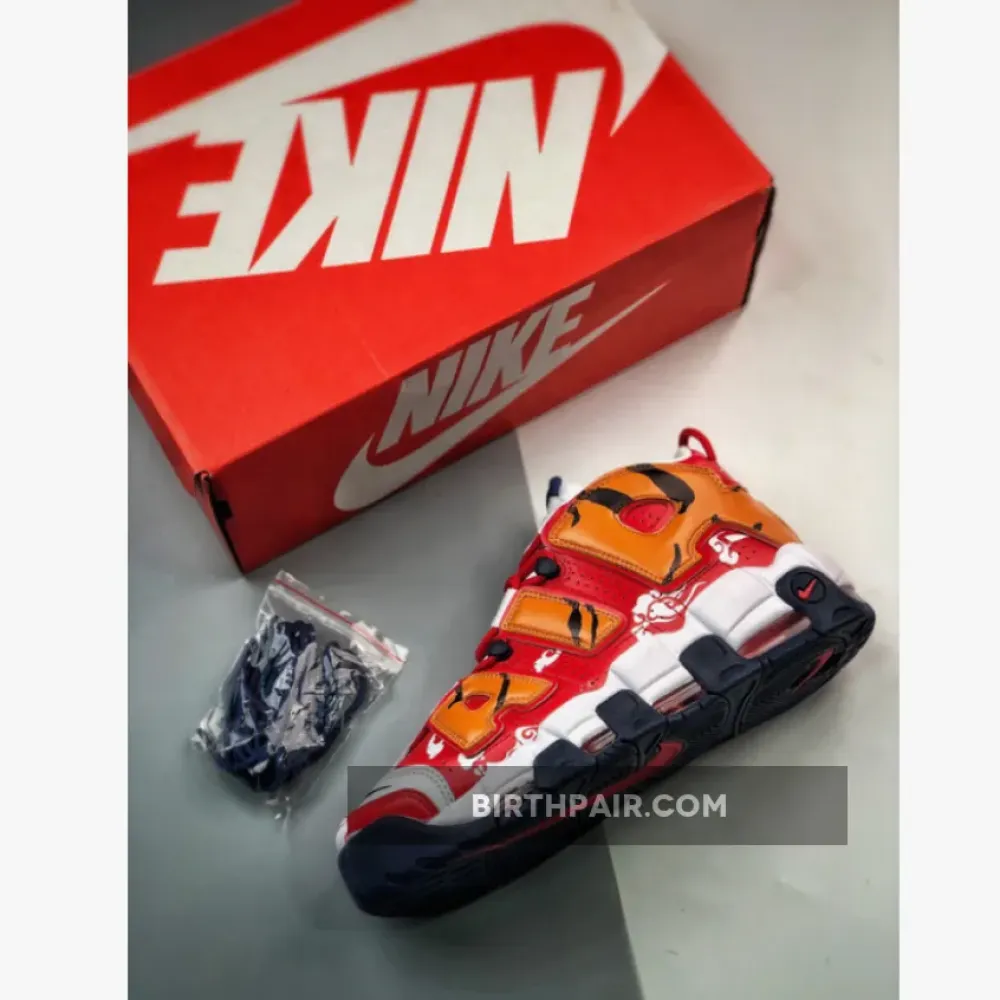 Custom Nike Air More Uptempo White Red Yellow VS-DU7SEA9