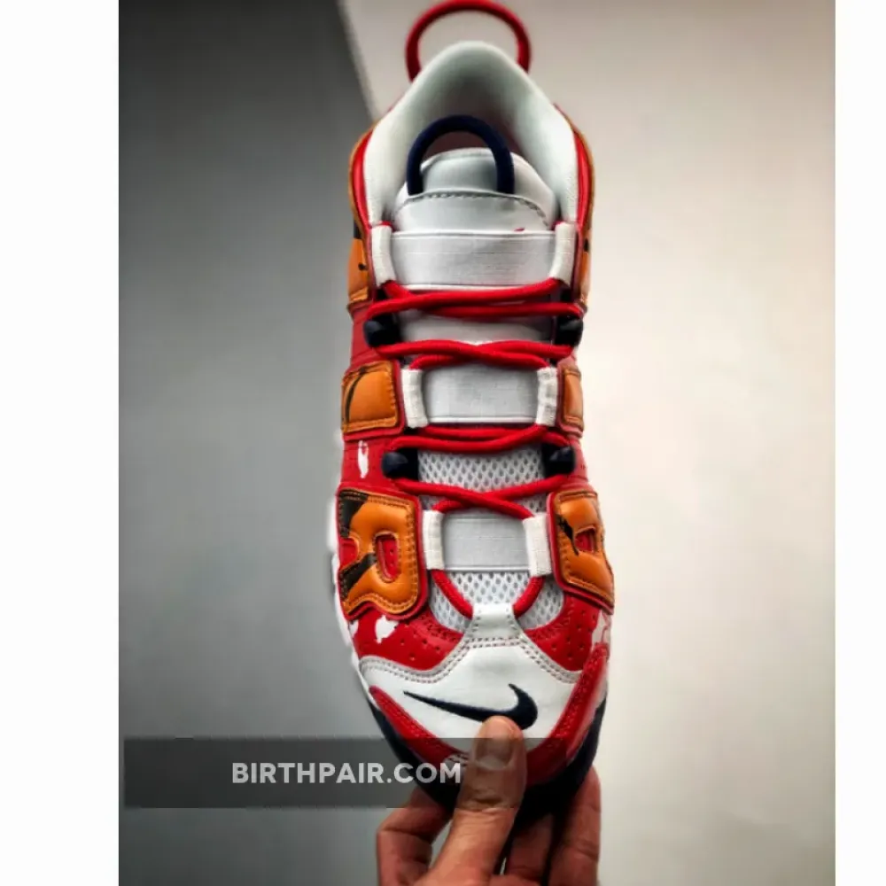 Custom Nike Air More Uptempo White Red Yellow VS-DU7SEA9