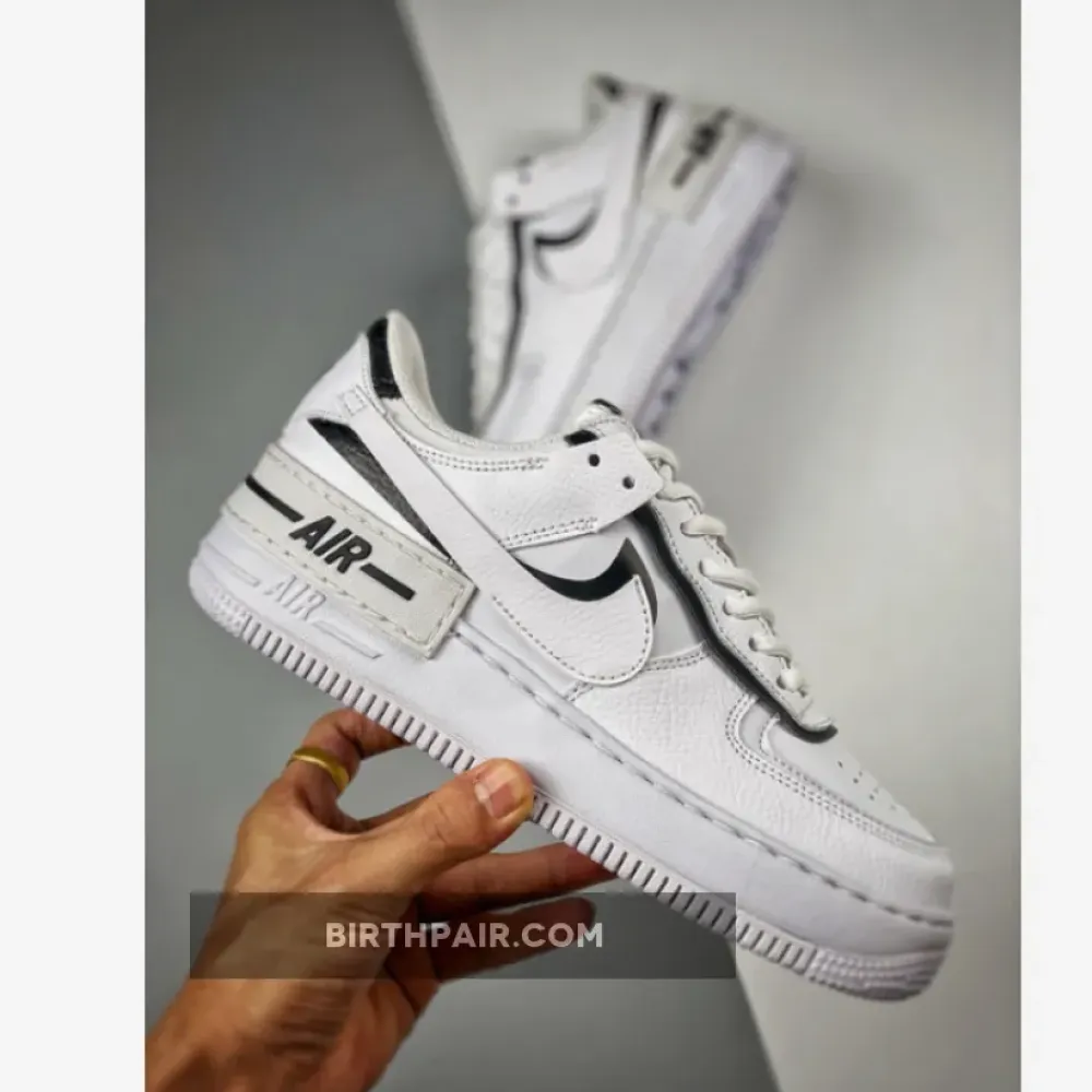 Custom Nike Air Force 1 Shadow White Black VS-4K15ACP