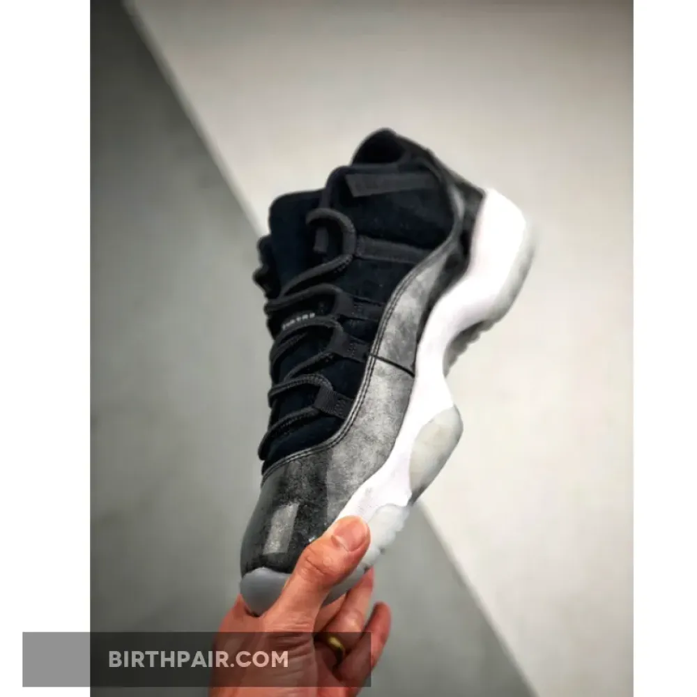 Air Jordan 11 Low ” Barons” Black/Metallic Silver-White VS-Z906CAT