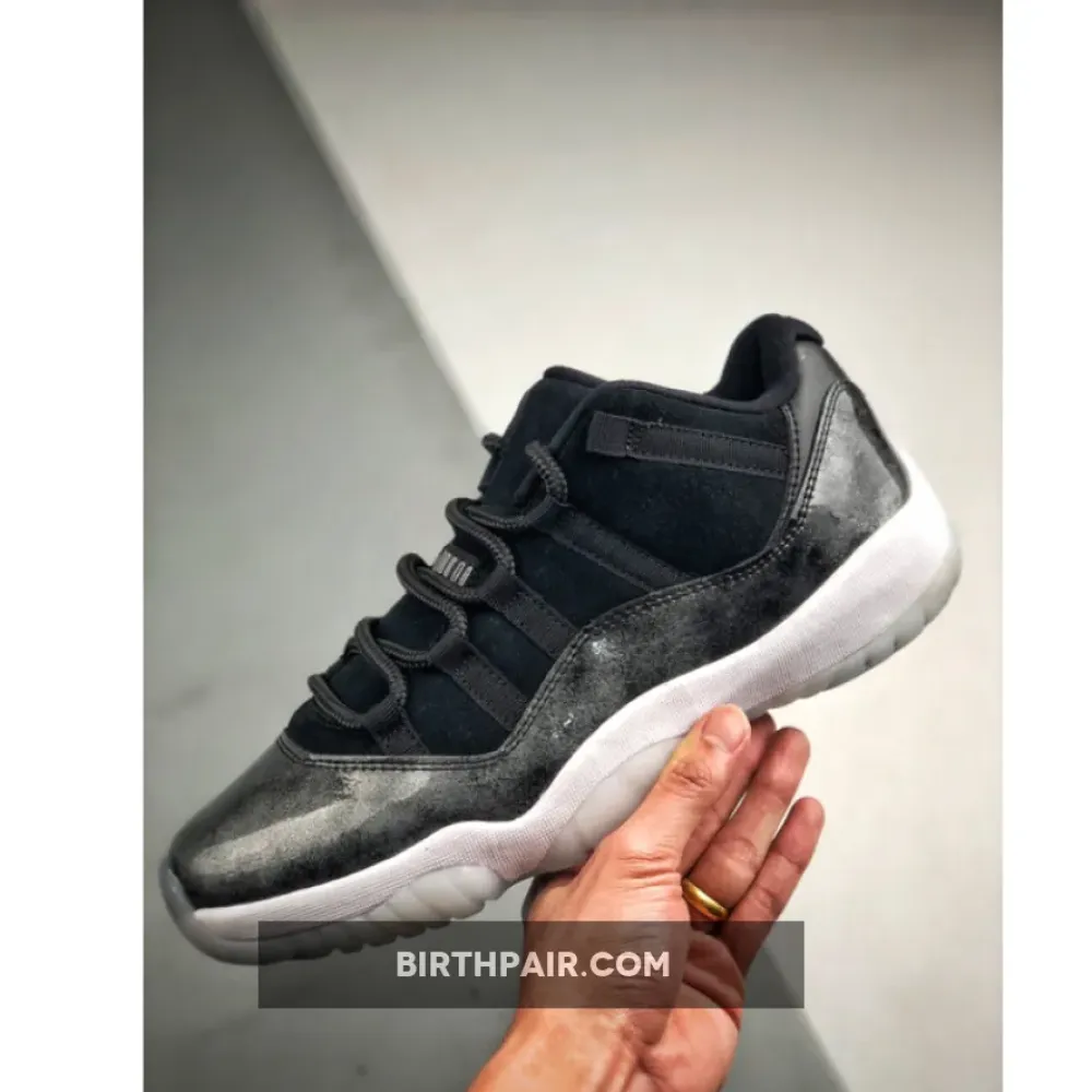 Air Jordan 11 Low ” Barons” Black/Metallic Silver-White VS-Z906CAT